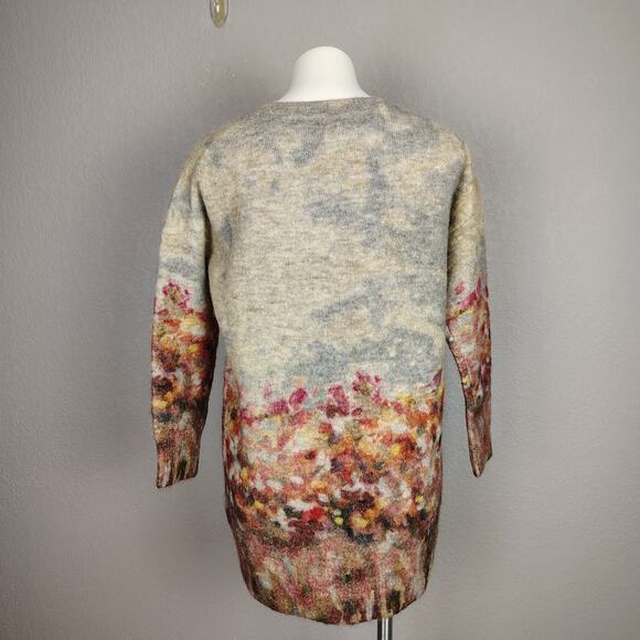 J.Crew Collection Alpaca–Merino Watercolor Floral Oversized Tunic Sweater NWT S - Picture 5 of 16